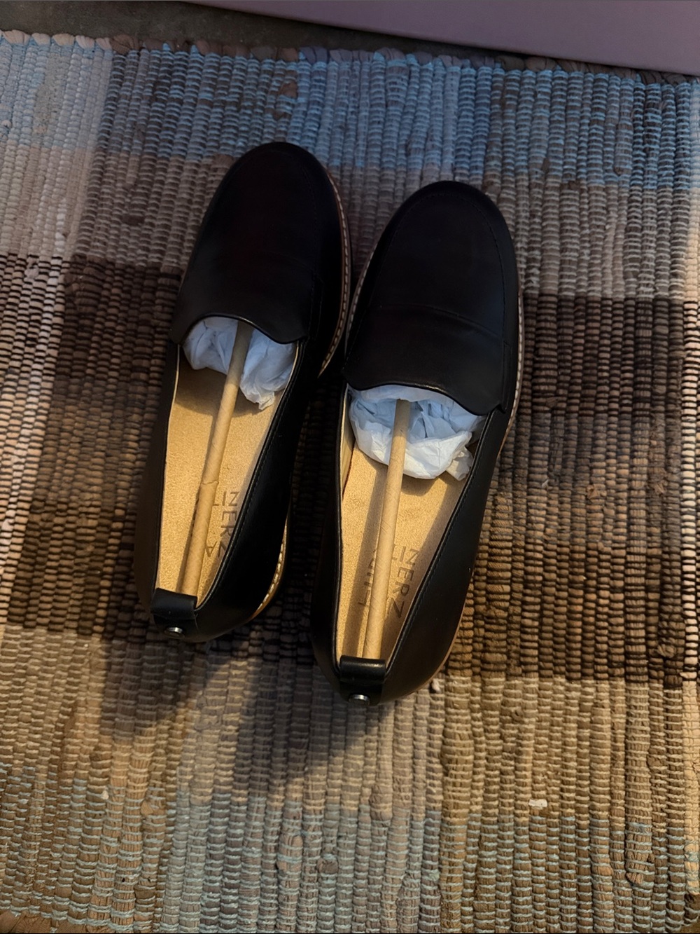 Black Leather Slip-On Loafers
